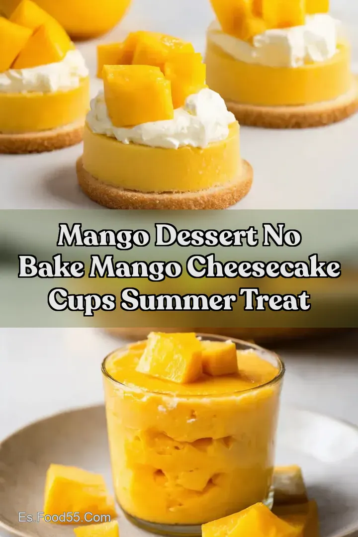 Mango Dessert NO BAKE MANGO CHEESECAKE CUPS Summer Treat