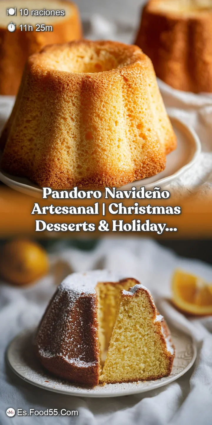 Close-up of fluffy, golden Pandoro cake crumb, dusted with shimmering powdered sugar, invitingly soft.