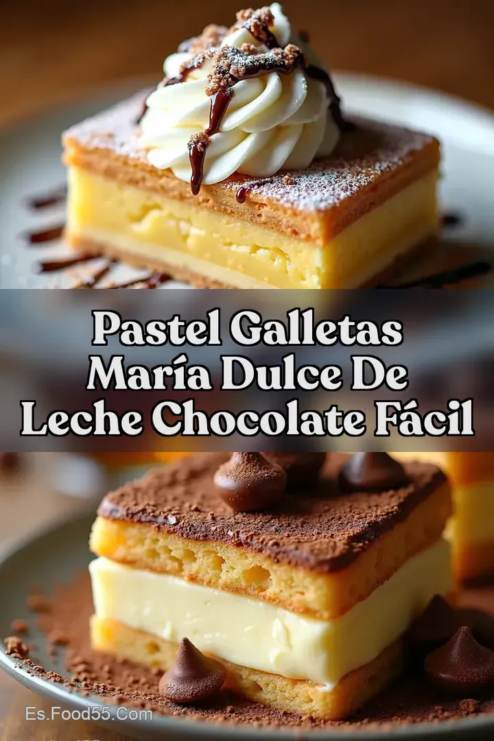 Pastel Galletas Mar&iacute;a Dulce de Leche Chocolate F&aacute;cil