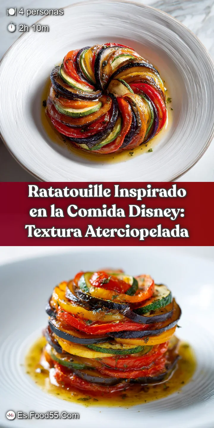 Close-up of glistening ratatouille. The simmering vegetables and vibrant colors create a warm, inviting texture.