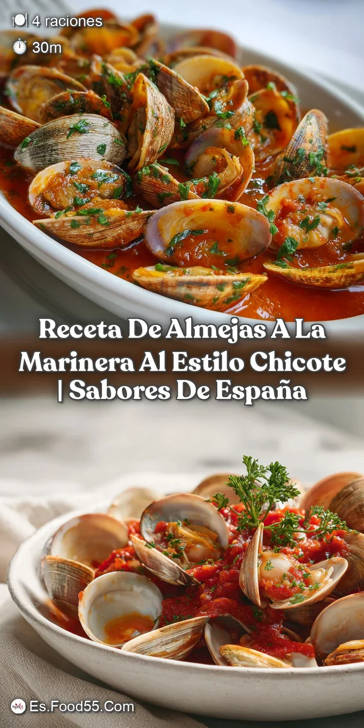 Close-up reveals plump, juicy clams nestled in a shimmering, savory sauce with bright green parsley. Hints of steam evoke ...