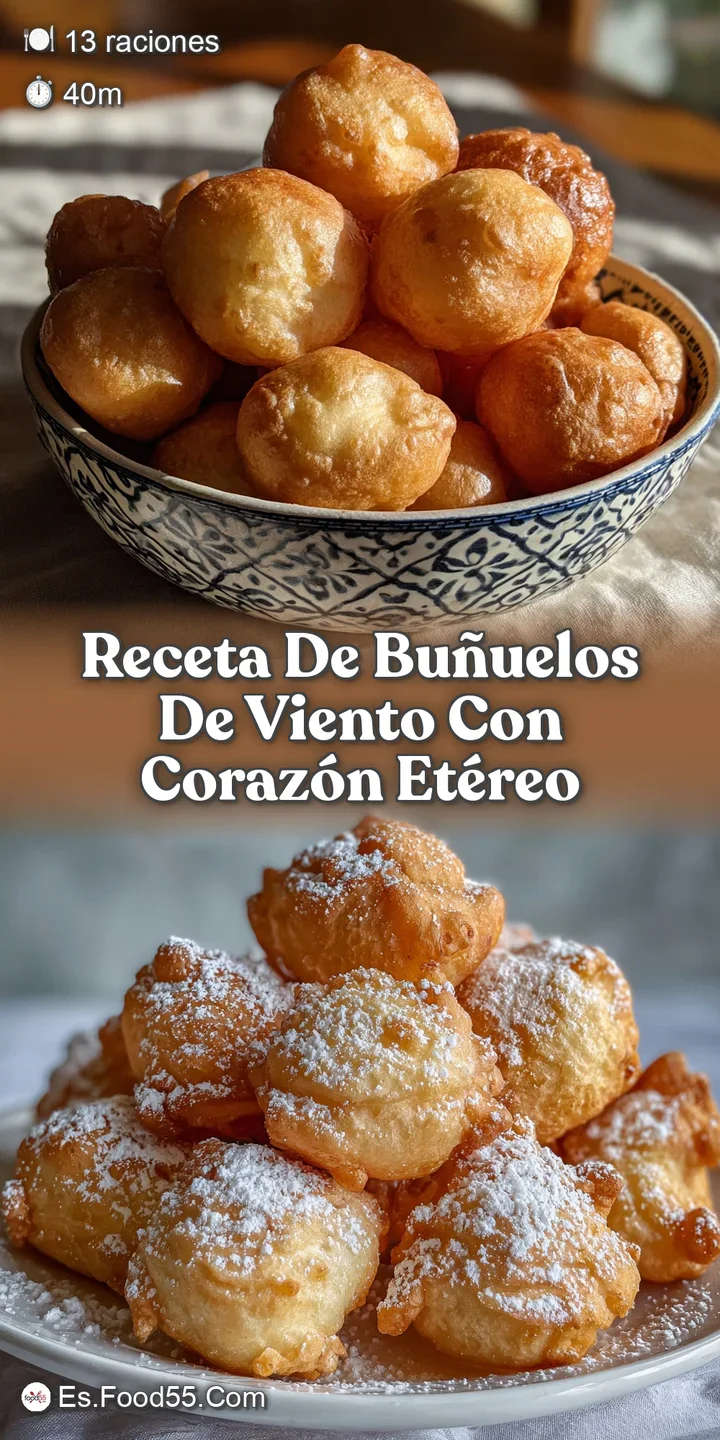 Close-up of a single, perfectly puffed bu&ntilde;uelo, showcasing its intricate, crispy texture and glistening sugar coating. Del...