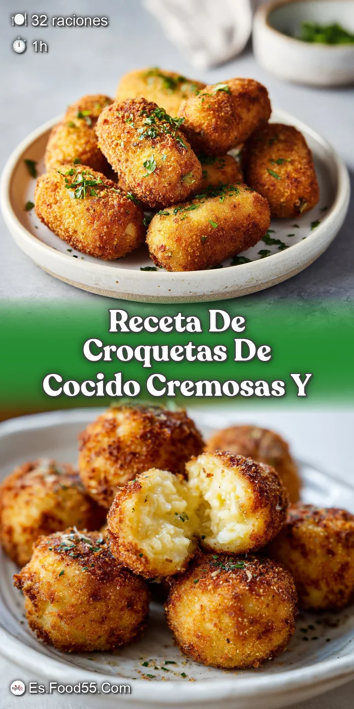 Close-up of a golden-brown croquette, the crispy, textured surface promising a burst of flavor with each bite.