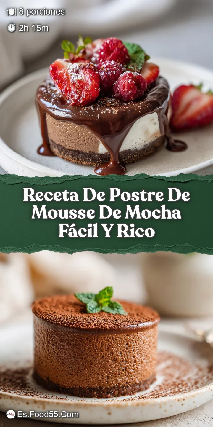 Close-up of rich mocha mousse, revealing its velvety texture and deep brown color. A tantalizing coffee and chocolate treat.