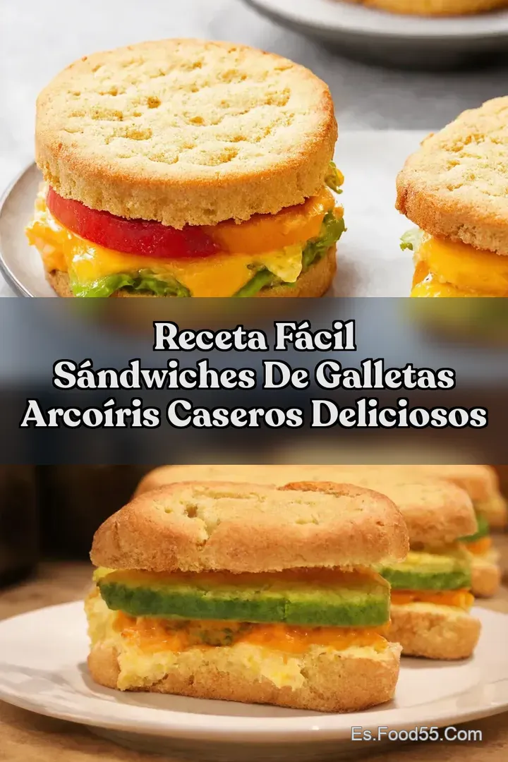 Receta F&aacute;cil S&aacute;ndwiches de Galletas Arco&iacute;ris Caseros Deliciosos