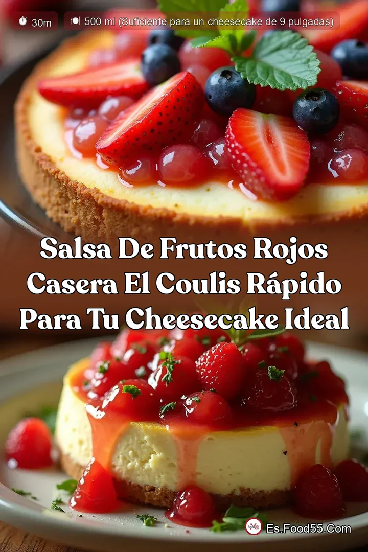 Salsa de Frutos Rojos Casera El Coulis R&aacute;pido para tu Cheesecake Ideal