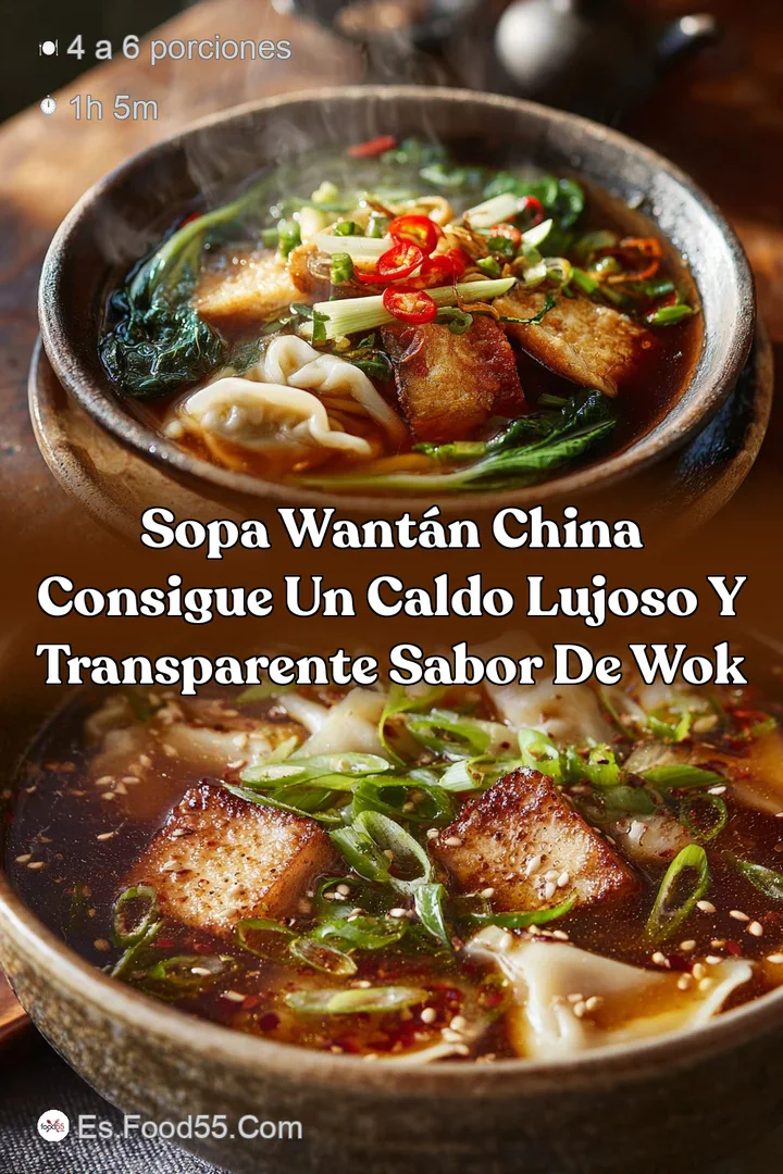 Sopa Want&aacute;n China Consigue un Caldo Lujoso y Transparente Sabor de Wok