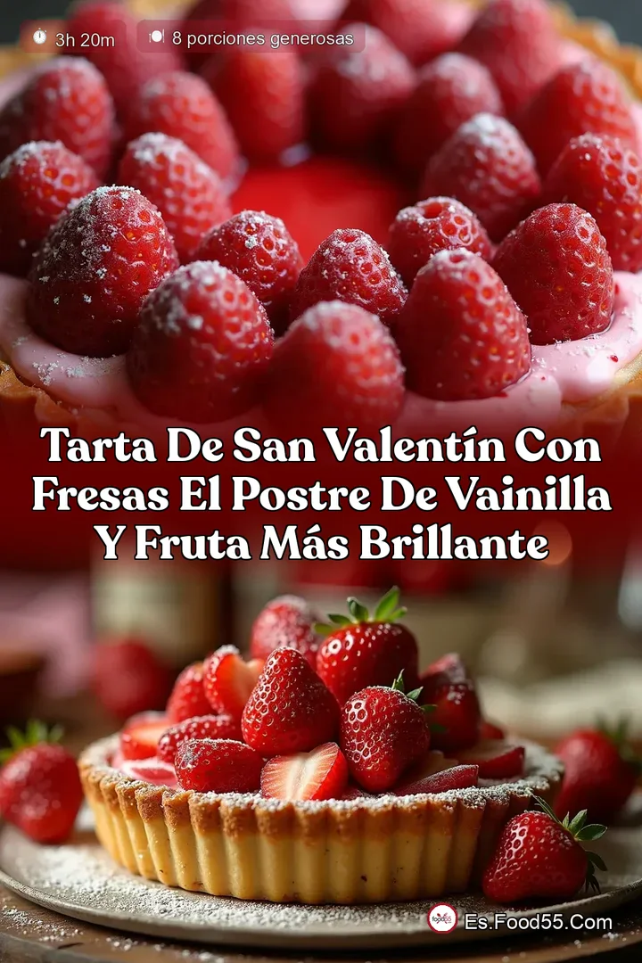 Tarta de San Valent&iacute;n con Fresas El Postre de Vainilla y Fruta M&aacute;s Brillante