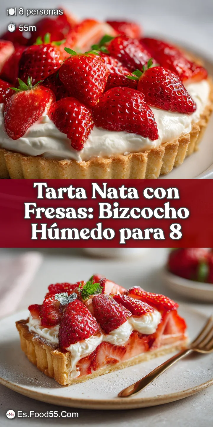 Close-up of a strawberry custard tart showing creamy filling, plump berries, and flaky, golden crust; a tempting sweet treat.