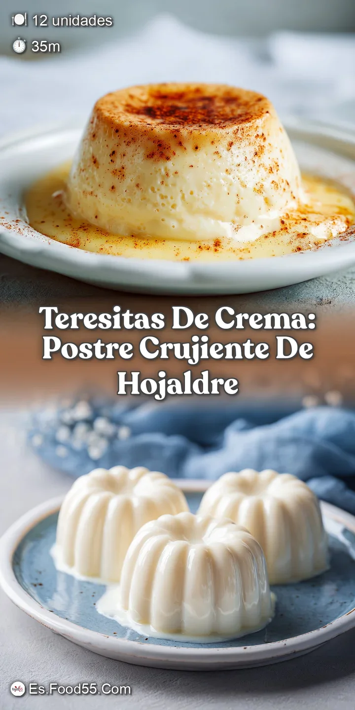 Close-up view of a Teresita de Crema, revealing its golden, flaky crust and luscious, creamy filling, tempting with its sw...