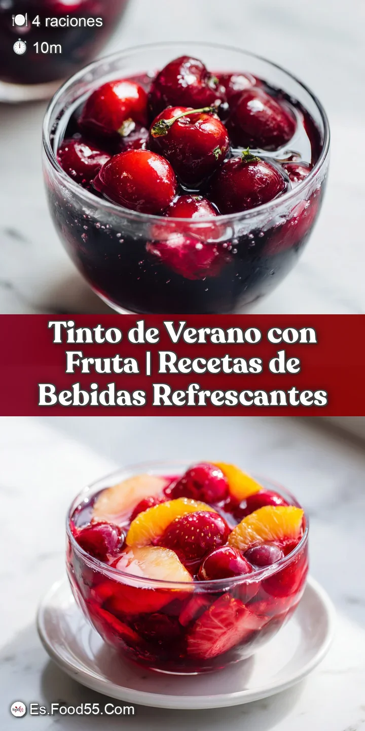 Close-up of a refreshing red wine cooler, condensation on glass, bright citrus garnish.