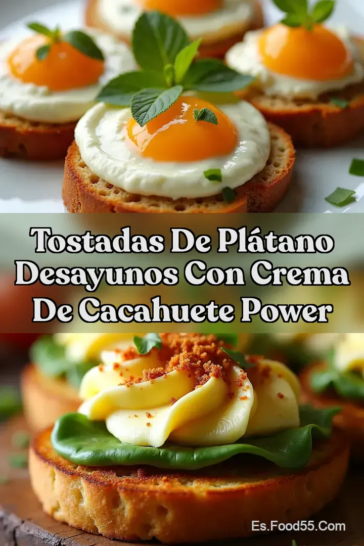 Tostadas de Pl&aacute;tano Desayunos con Crema de Cacahuete Power