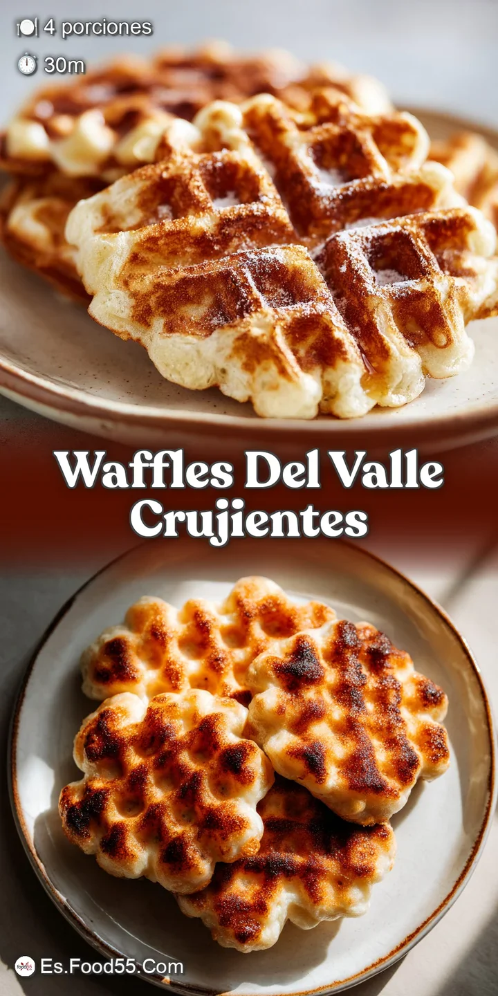 Close-up of a waffle showing the fluffy interior and perfectly browned surface. Droplets of syrup catch the light, highlig...