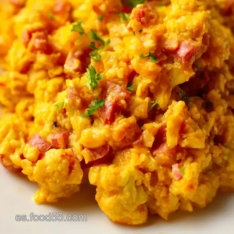 Arroz De Coliflor a La Espa&ntilde;ola Con Chorizo presentation