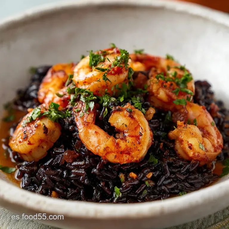 Arroz Negro Meloso Con Sepia Y Gambas: Receta Definitiva presentation