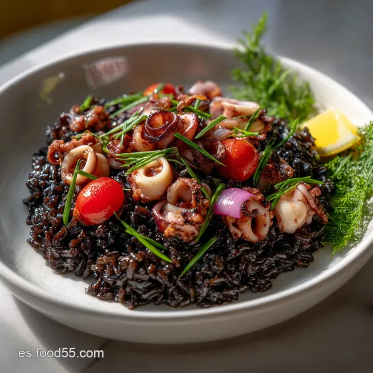 Receta Maestra: Arroz Negro Con Sepia Y Chipirones Aut&eacute;ntico