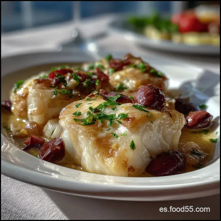 Perfectly seared cod atop a bed of vibrant, saut&eacute;ed vegetables, drizzled with olive oil, a sophisticated, elegant plating ...