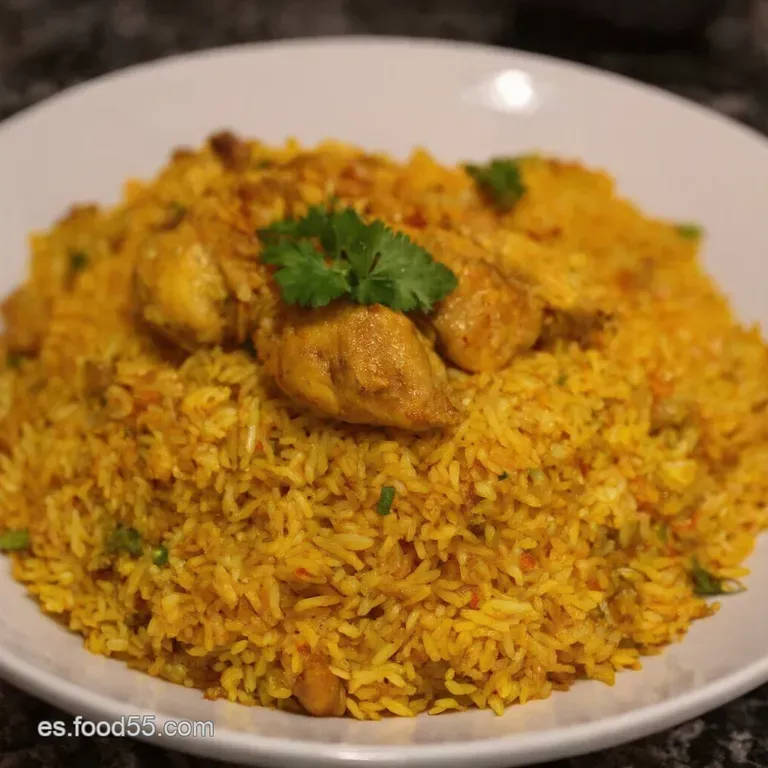 Biryani De Pollo Casero Al Estilo Karachi presentation