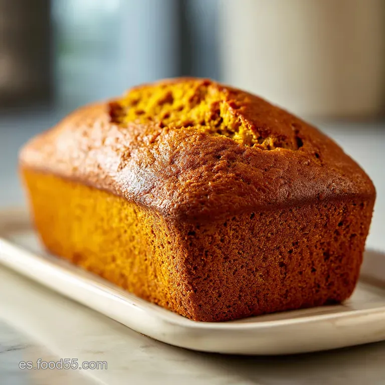 Slice of fluffy pumpkin cake on a white plate, garnished with cinnamon sticks. Warm, autumnal tones and tempting textures.