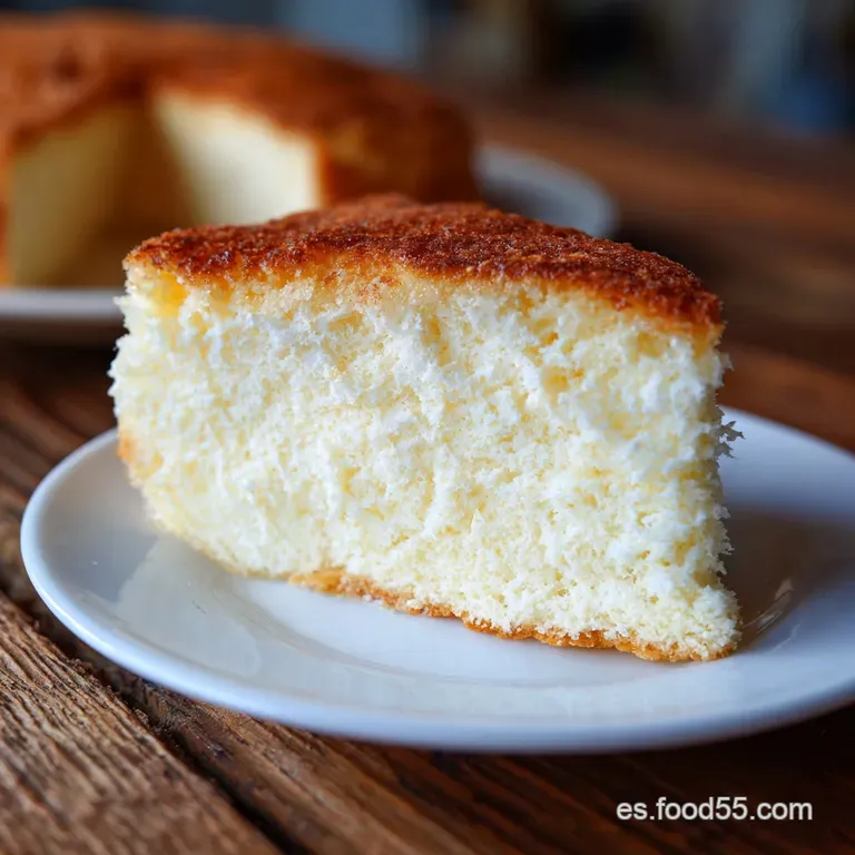 Slice of moist, light-textured yogurt cake on a white plate. Glistening surface hints at sweet flavor. A comforting dessert.
