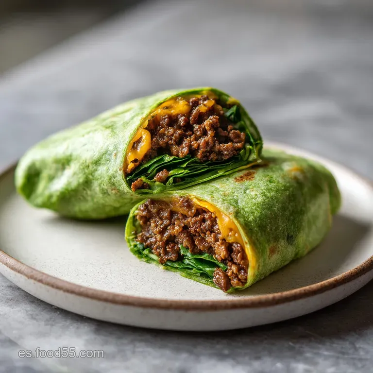 Burrito de Carne con Tortilla de Espinaca