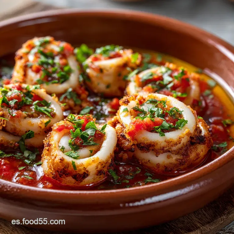 Calamares Rellenos En Salsa: El Cl&aacute;sico Plato De La Abuela presentation