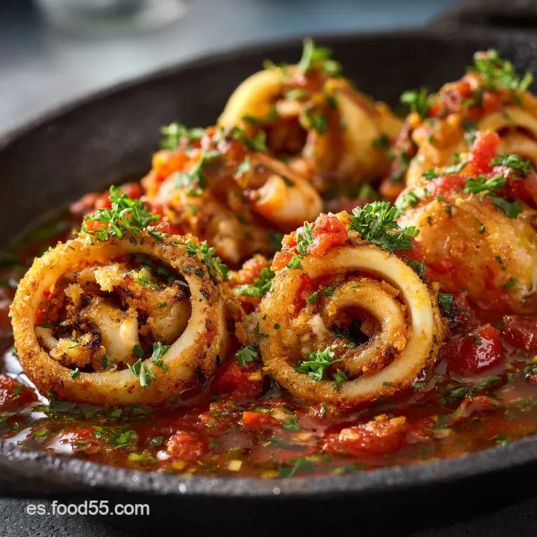 Calamares Rellenos Con Gambas En Salsa: La Receta Tradicional presentation