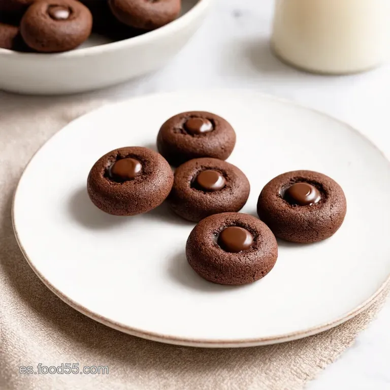 Chocolate Thumbprint Cookies Huellitas de Chocolate para Alegrar el D&iacute;a