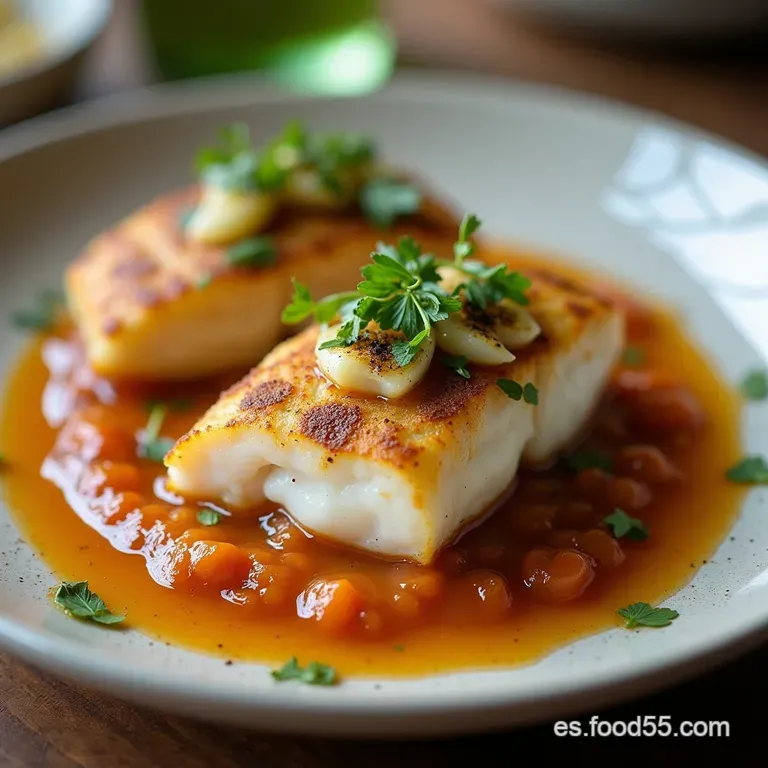Cogote de Merluza a la Bilba&iacute;na El Tesoro del Pescadero con Salsa de Ajo y Guindilla