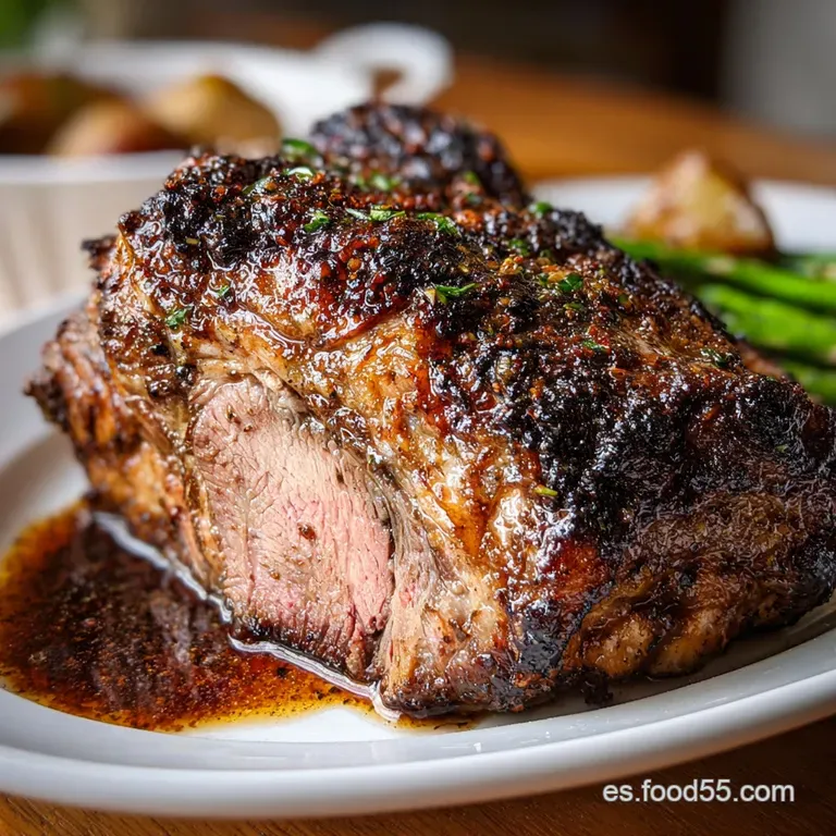 Perfectly sliced roast lamb, juicy and tender, is artfully arranged on a white plate, adorned with vibrant green herbs.