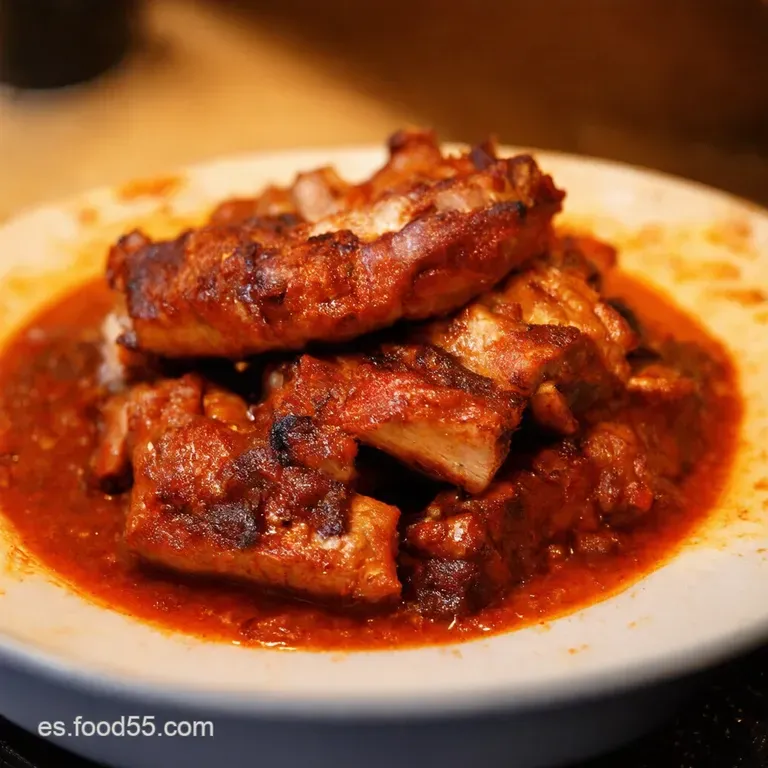 Costillas a La Barbacoa Al Horno Sabor Aut&eacute;ntico presentation