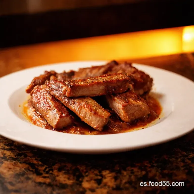 Costillas De Cerdo Al Horno Con Salsa Barbacoa Casera presentation