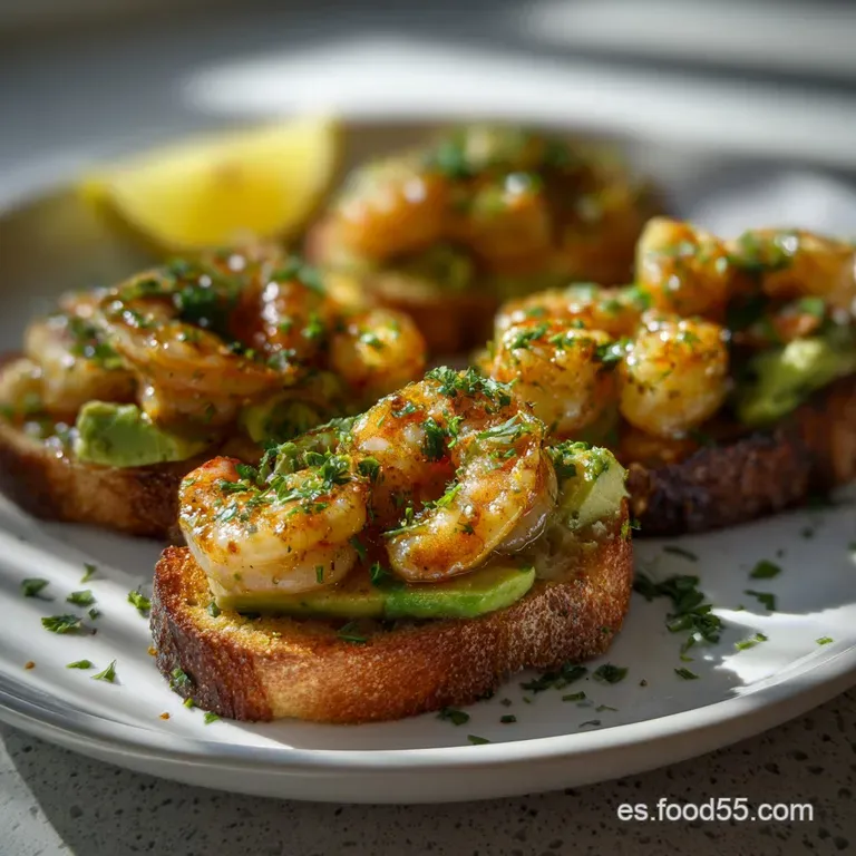 Receta De Crostini De Camarones Al Ajo Con Aguacate