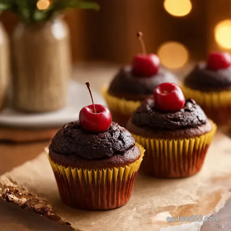 Cupcakes Selva Negra Con Cerezas Borrachas presentation