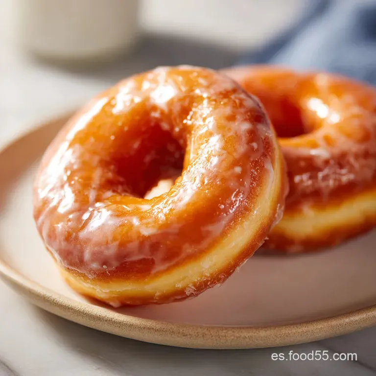 A single glistening donut, its sugary glaze catching the light, resting on a delicate plate, inviting a sweet first bite.