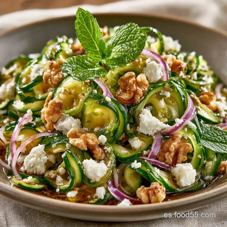 Ensalada de Calabacín y Queso de Cabra con Nueces y Menta