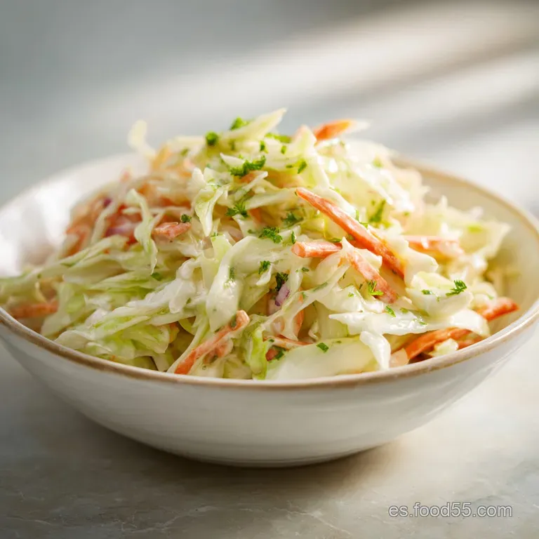 Individual bowl of bright coleslaw. Crisp shredded cabbage glistening with a creamy, tangy dressing, ready to be savored.