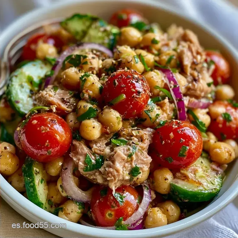 Ensalada De Garbanzos De Verano con Tomates Cherry