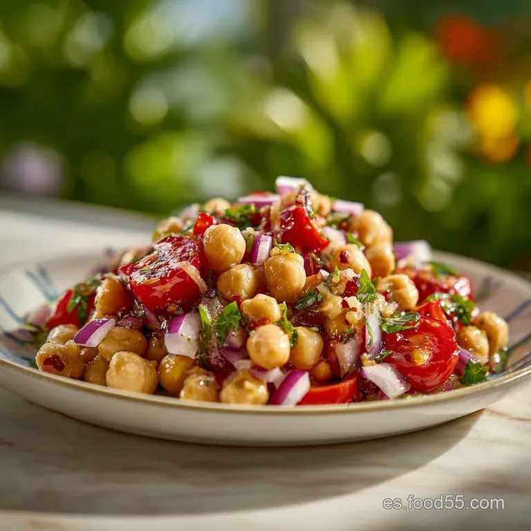 Ensalada De Garbanzos Fresca y Vibrante