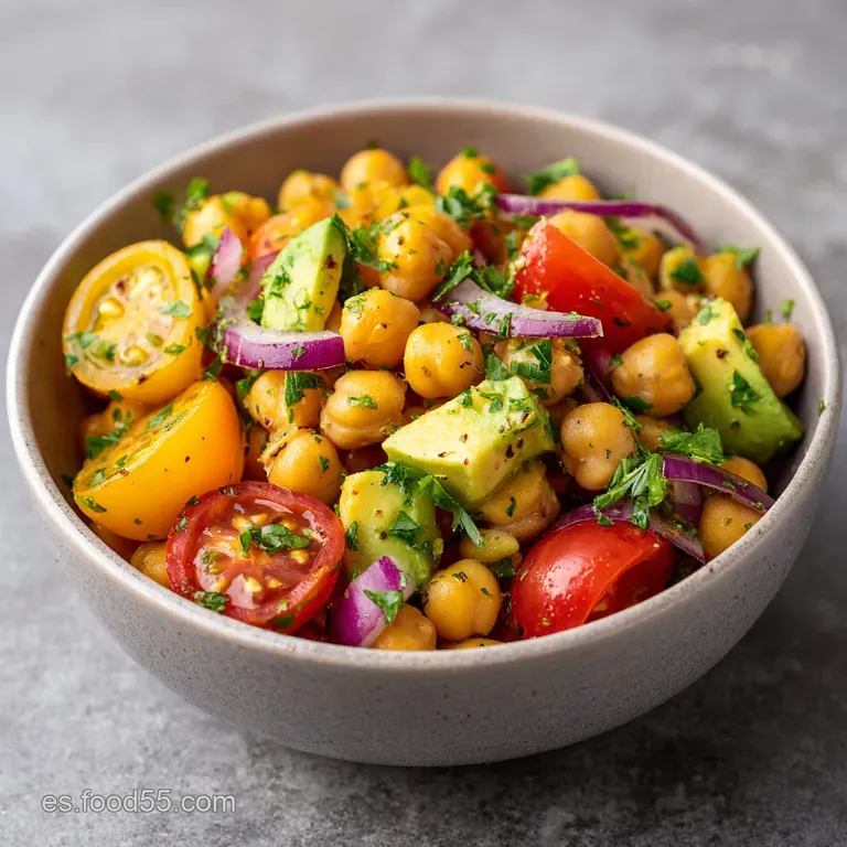 Ensalada de Garbanzos y Aguacate: Fresca y Saciante