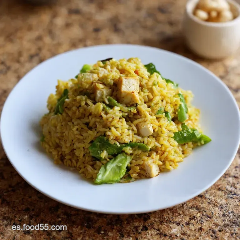 Ensalada Mediterr&aacute;nea De Arroz Integral Con Tofu presentation