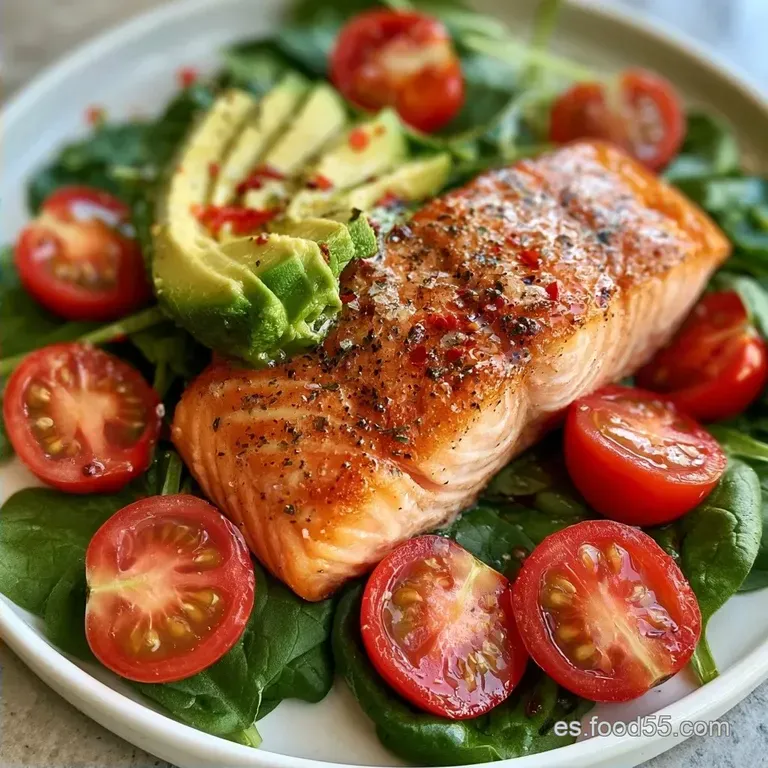 Ensalada de Salm&oacute;n y Aguacate en 15 Minutos