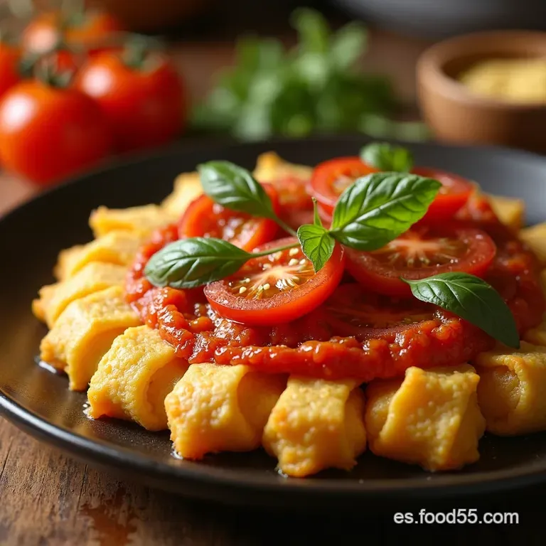 Espaguetis Con Tomate Casero Sabor De La Abuela presentation