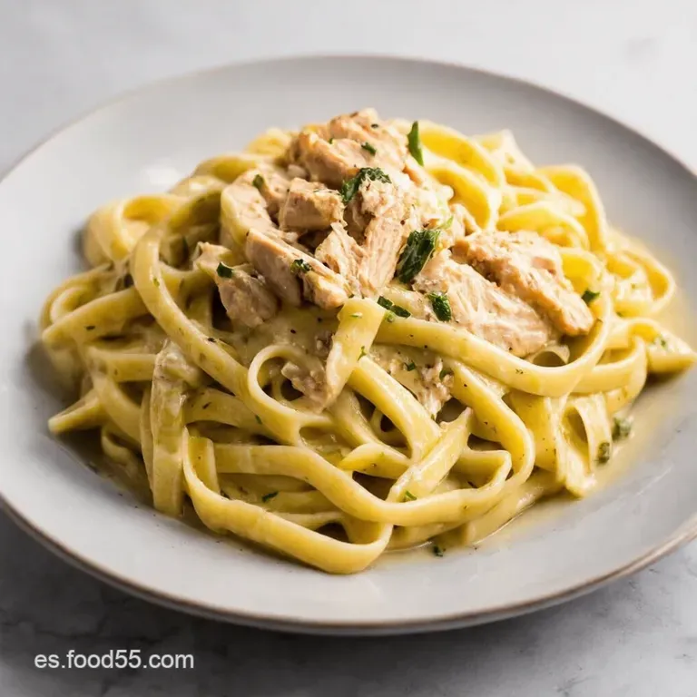 Fettuccine Alfredo con Pollo Un Cl&aacute;sico con Toque Casero