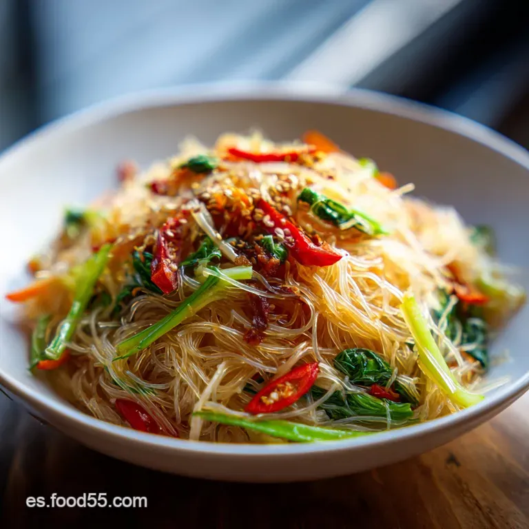 Fideos de Arroz: Salteado Sedoso y Crujiente