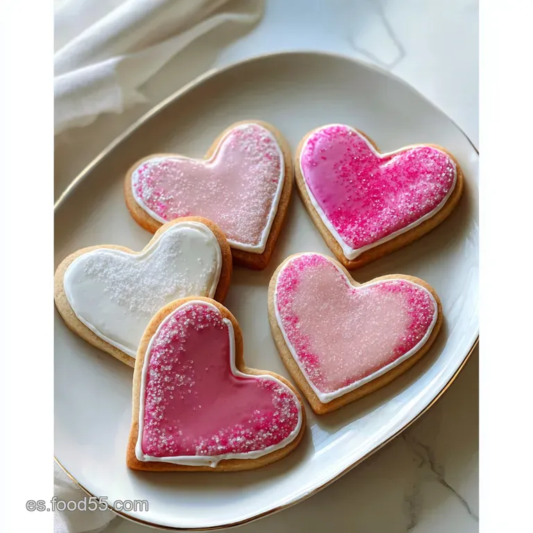 Stack of delicate heart cookies with intricate royal icing designs, resting on a textured linen napkin with soft shadows.
