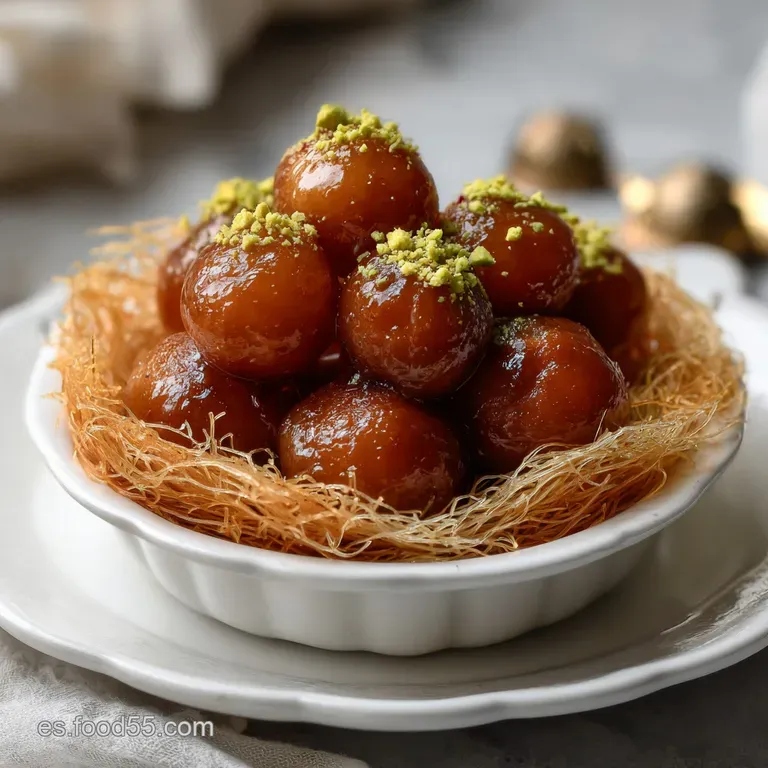 Gulab Jamun in Kunafa Nests A: Fusi&oacute;n Elegante presentation