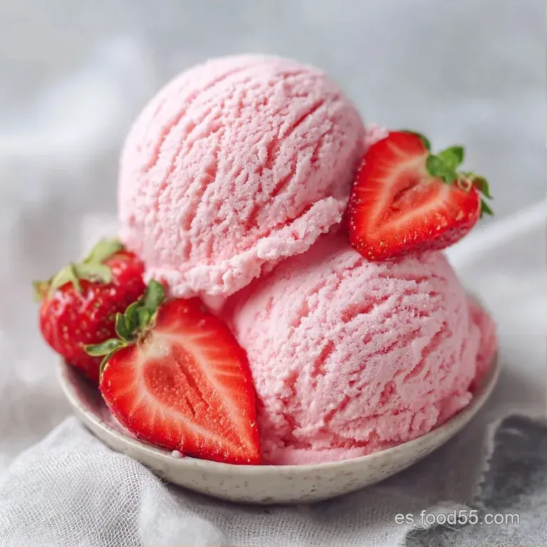 Copa de cristal con capas de yogur cremoso y pur&eacute; de fresa intenso, coronada con una fruta fresca y menta decorativa.