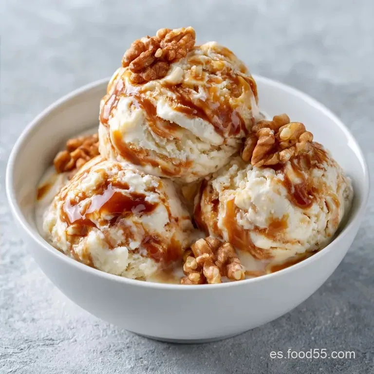 Helado Nuez y Caramelo: Textura Cremosa