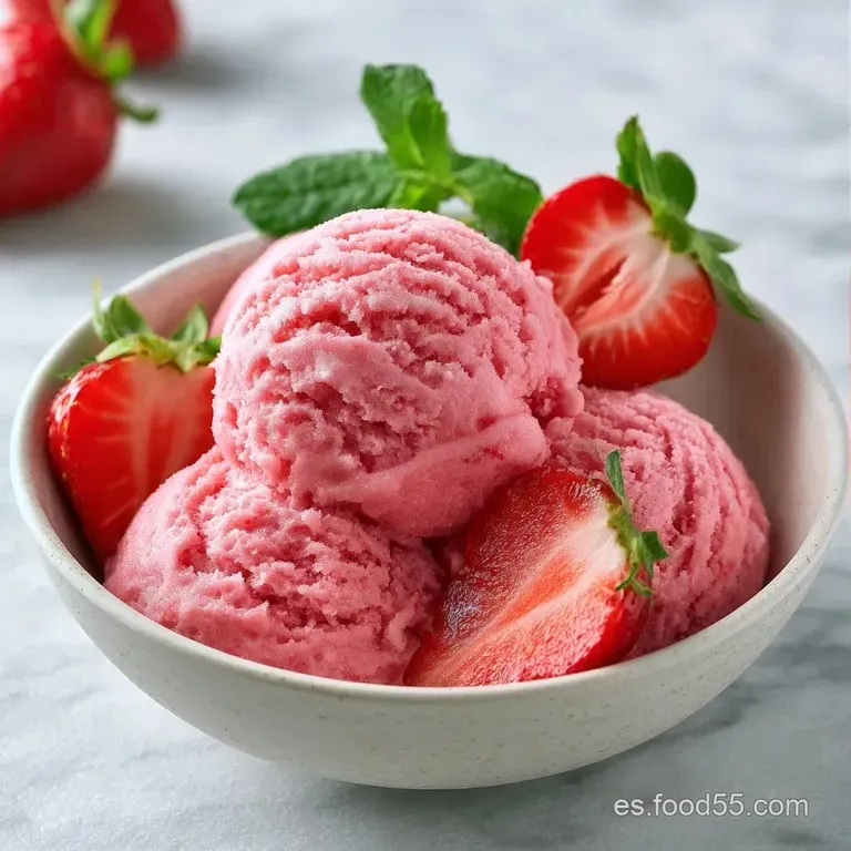 Paletas de yogur blanco brillante decoradas con hojas de menta fresca y frutos rojos sobre un plato de cer&aacute;mica clara.